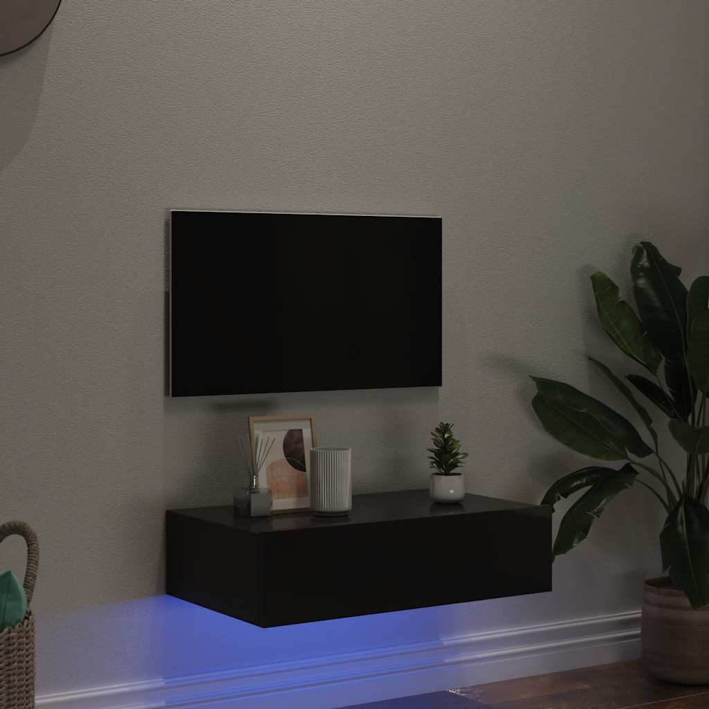 TV Cabinet with LED Lights Gloss Grey