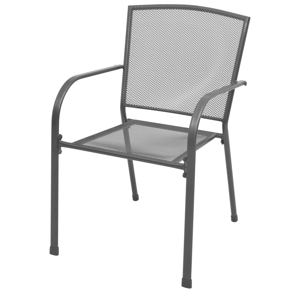 Stackable Garden Chair Set 3 Piece Anthracite