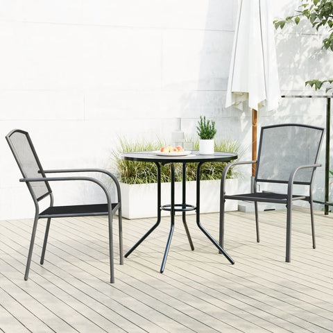 Stackable Garden Chair Set 3 Piece Anthracite