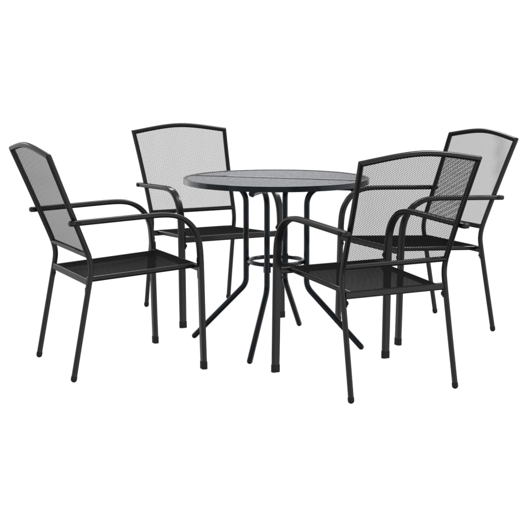 Stackable Garden Chair Set 5 Piece Anthracite