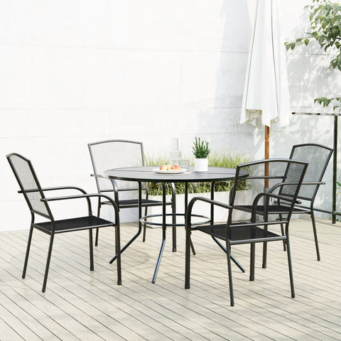 Stackable Garden Chair Set 5 Piece - Anthracite