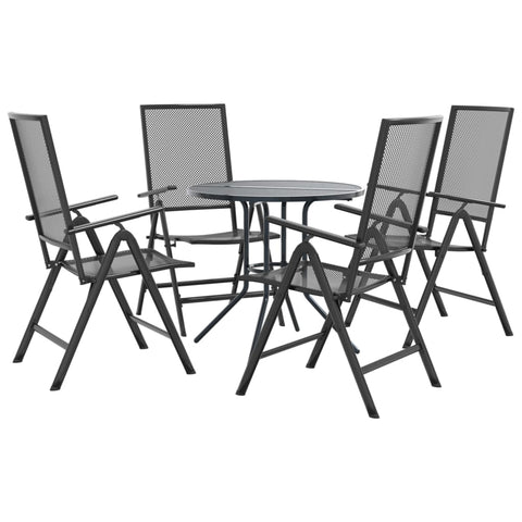 Reclining Garden Chair Set 5 Piece - Anthracite