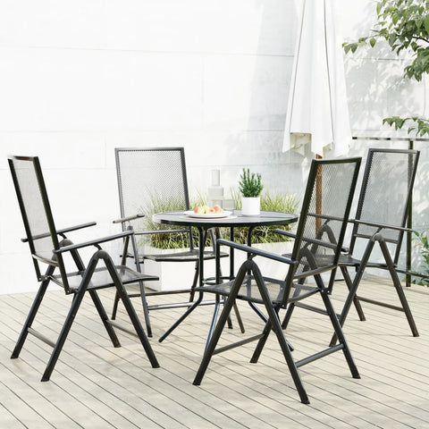 Reclining Garden Chair Set 5 Piece - Anthracite