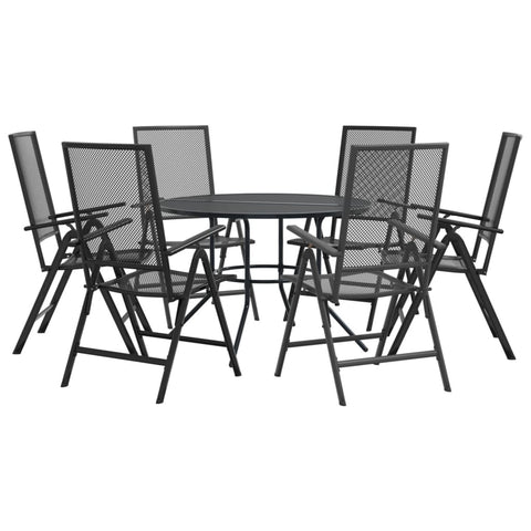 Reclining Garden Chair Set 7 Piece Anthracite