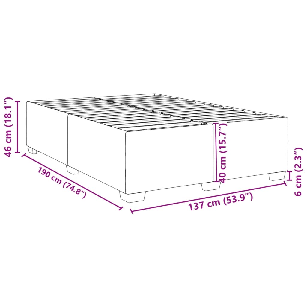 Bed Frame without Mattress Double Fabric