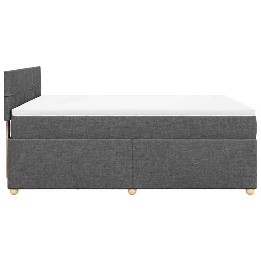 Box Spring Bed with Mattress Bedstead Double Bed Dark Grey Double Fabric - Relax in Style