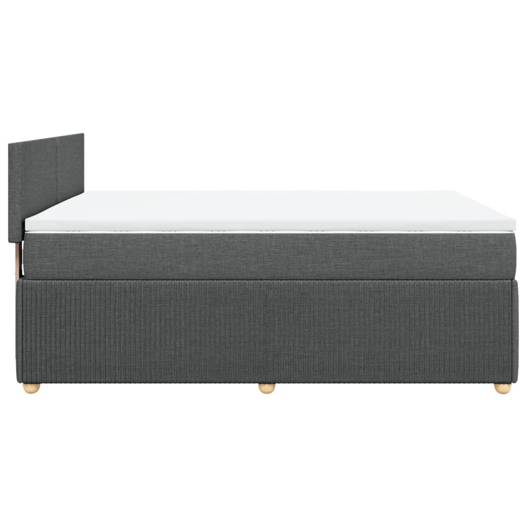 Dark Grey Queen Box Spring Bed with Mattress for Modern Bedrooms