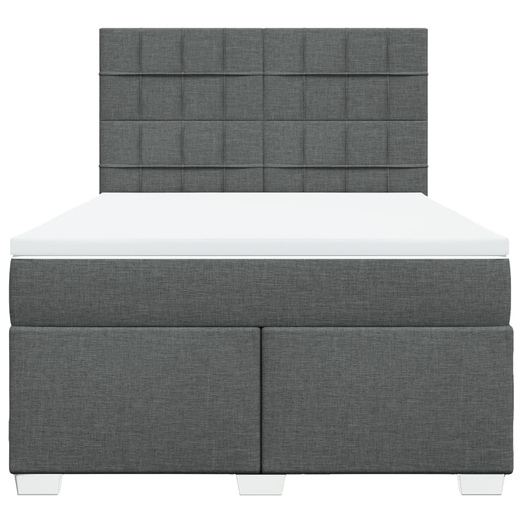 Dark Grey Queen Box Spring Bed with Mattress – Comfortable and Durable