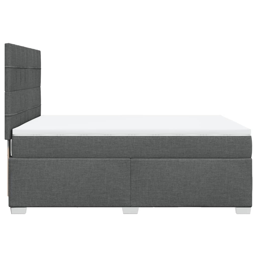 Dark Grey Queen Box Spring Bed with Mattress – Comfortable and Durable