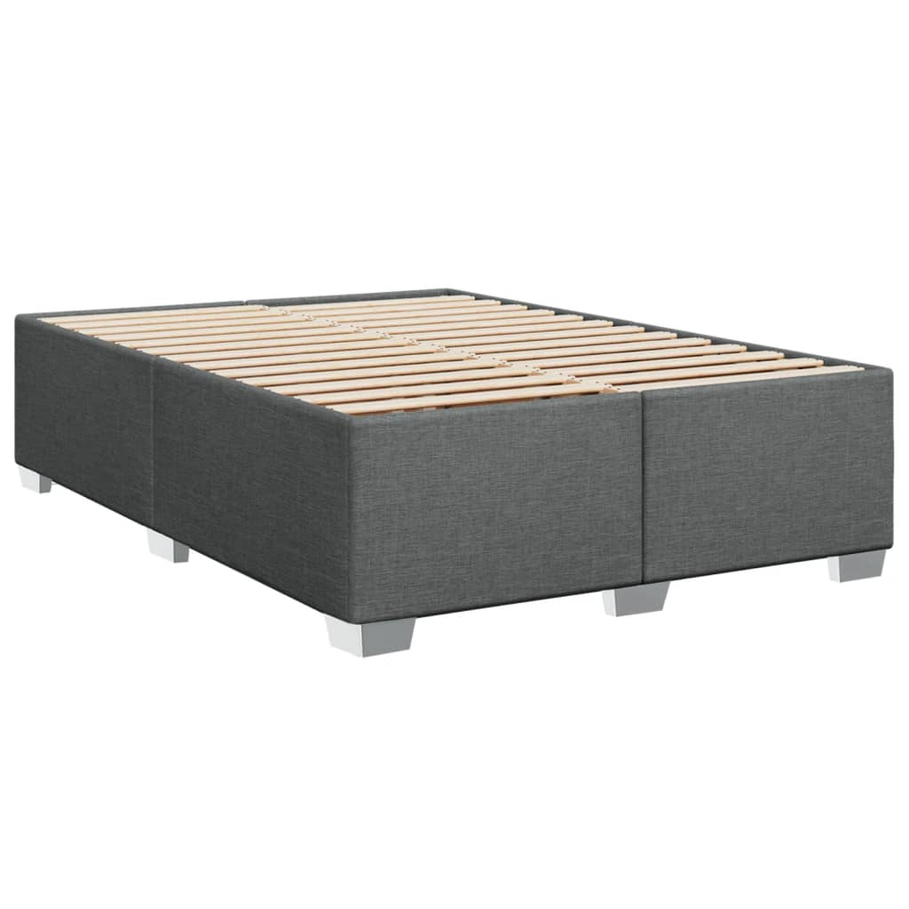 Dark Grey Queen Box Spring Bed with Mattress – Modern Design