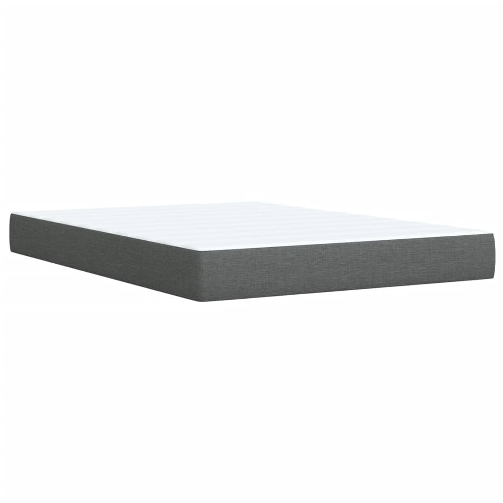 Box Spring Bed with Mattress Dark Grey Queen