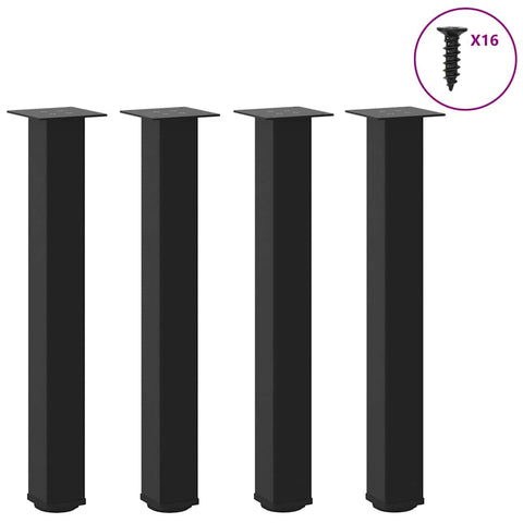 Coffee Table Legs 4 pcs Black  Steel - Stylish