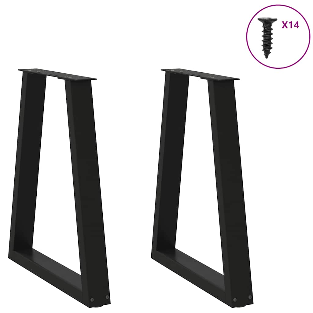 Coffee Table Legs V-Shape 2 pcs Black - Steel