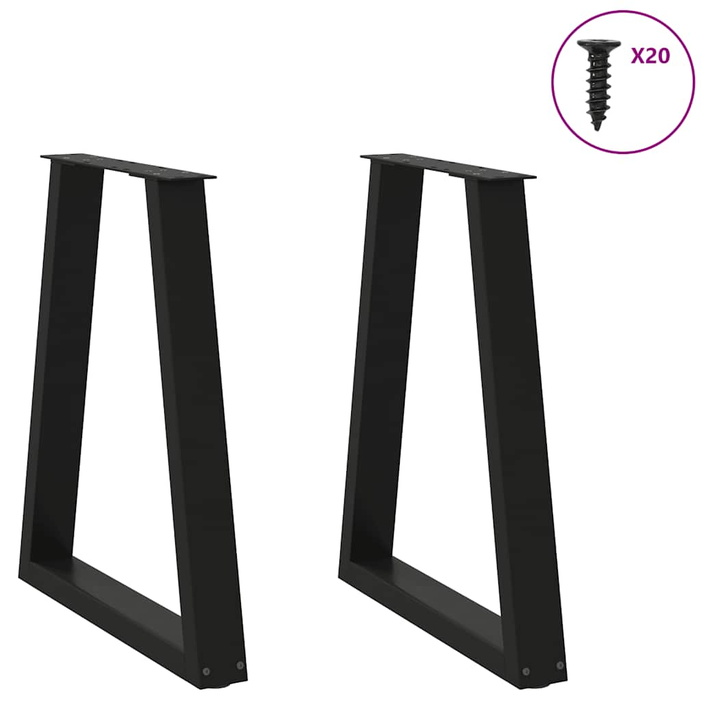 Coffee Table Legs V-Shape 2 pcs Black Steel