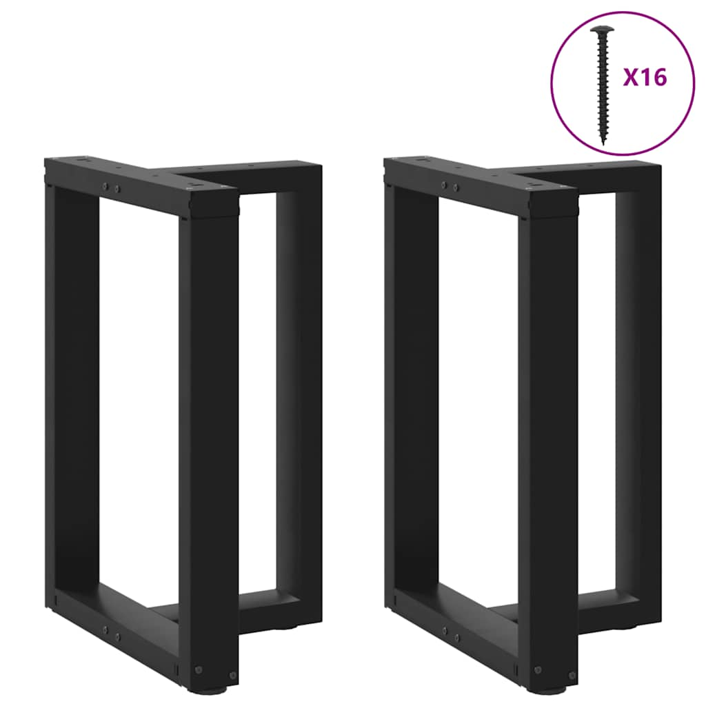 Dining Table Legs T-Shaped 2 pcs Black Steel