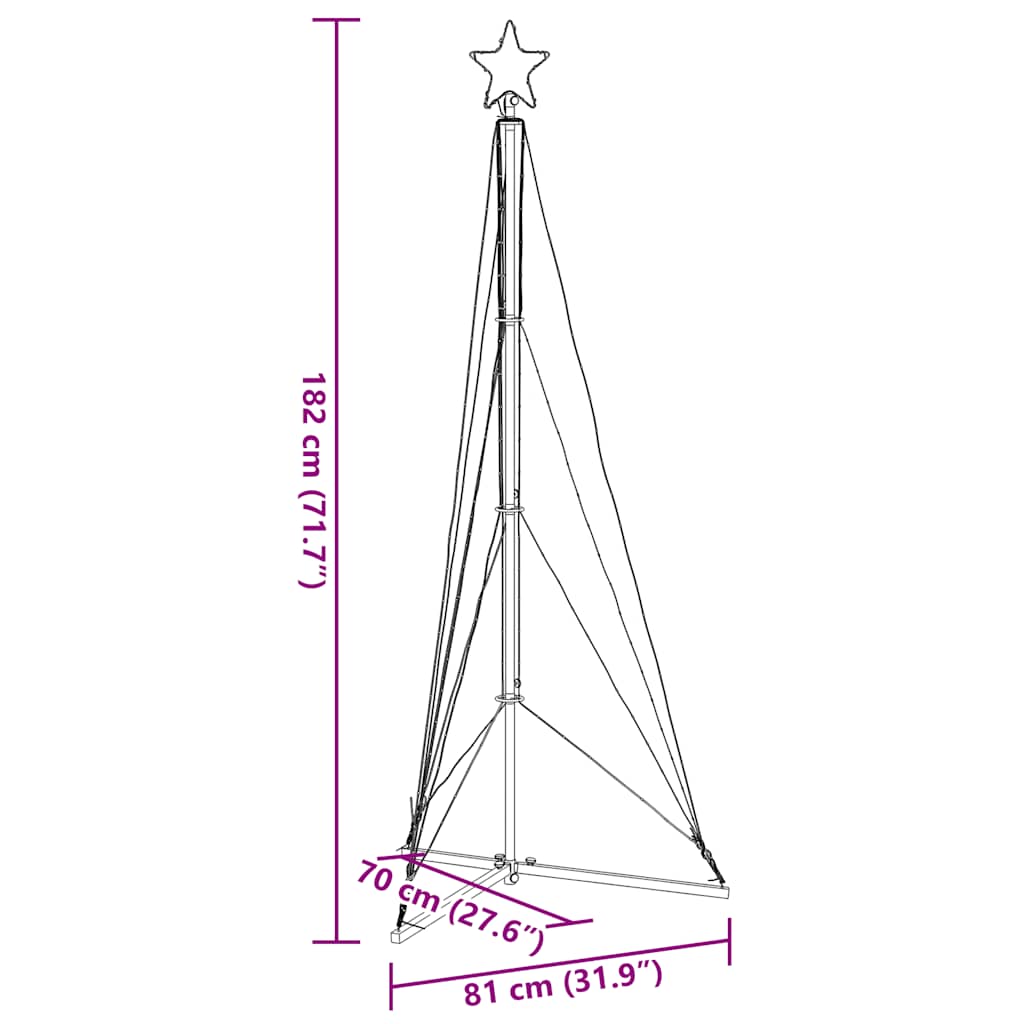 Christmas Tree Light 363 LEDs Warm White 182 cm