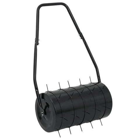 Garden Lawn Roller with Aerator Clamps-  Black