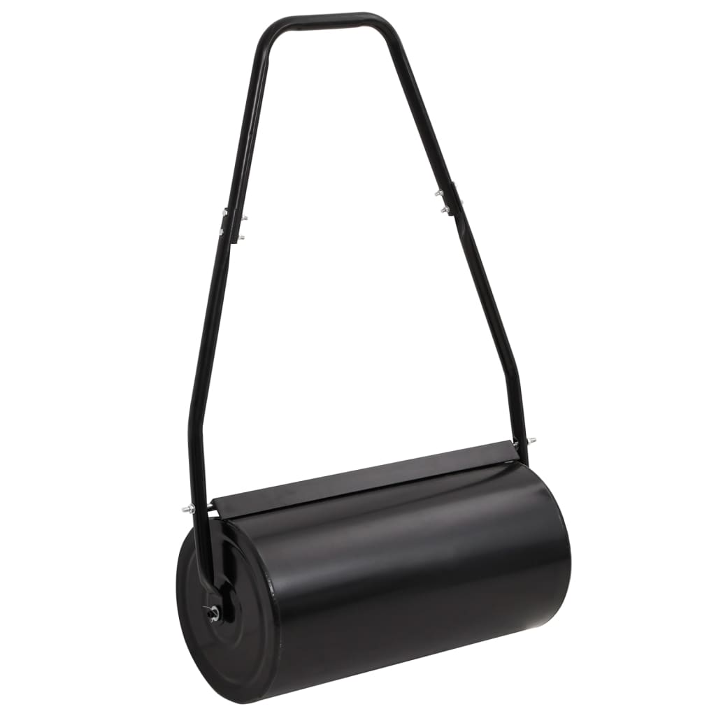 Garden Lawn Roller with Aerator Clamps-  Black