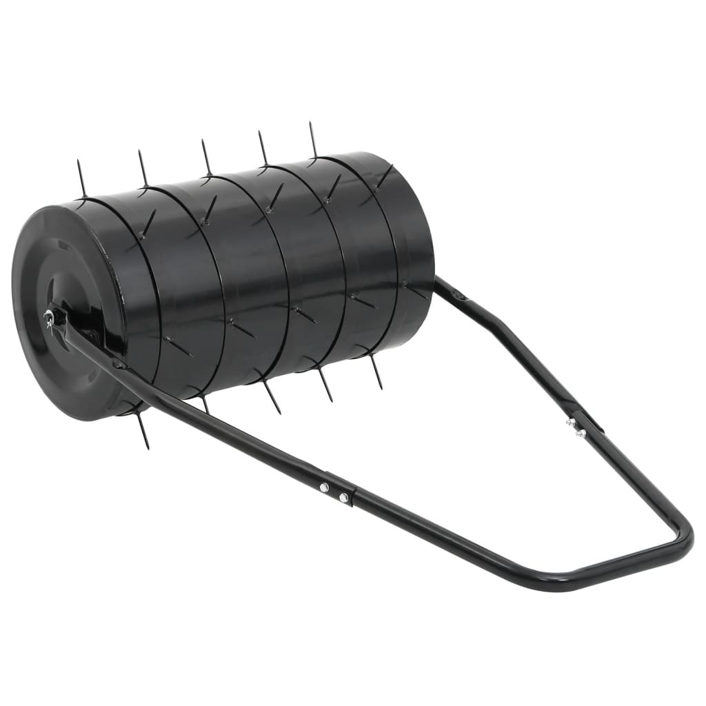 Garden Lawn Roller with Aerator Clamps-  Black