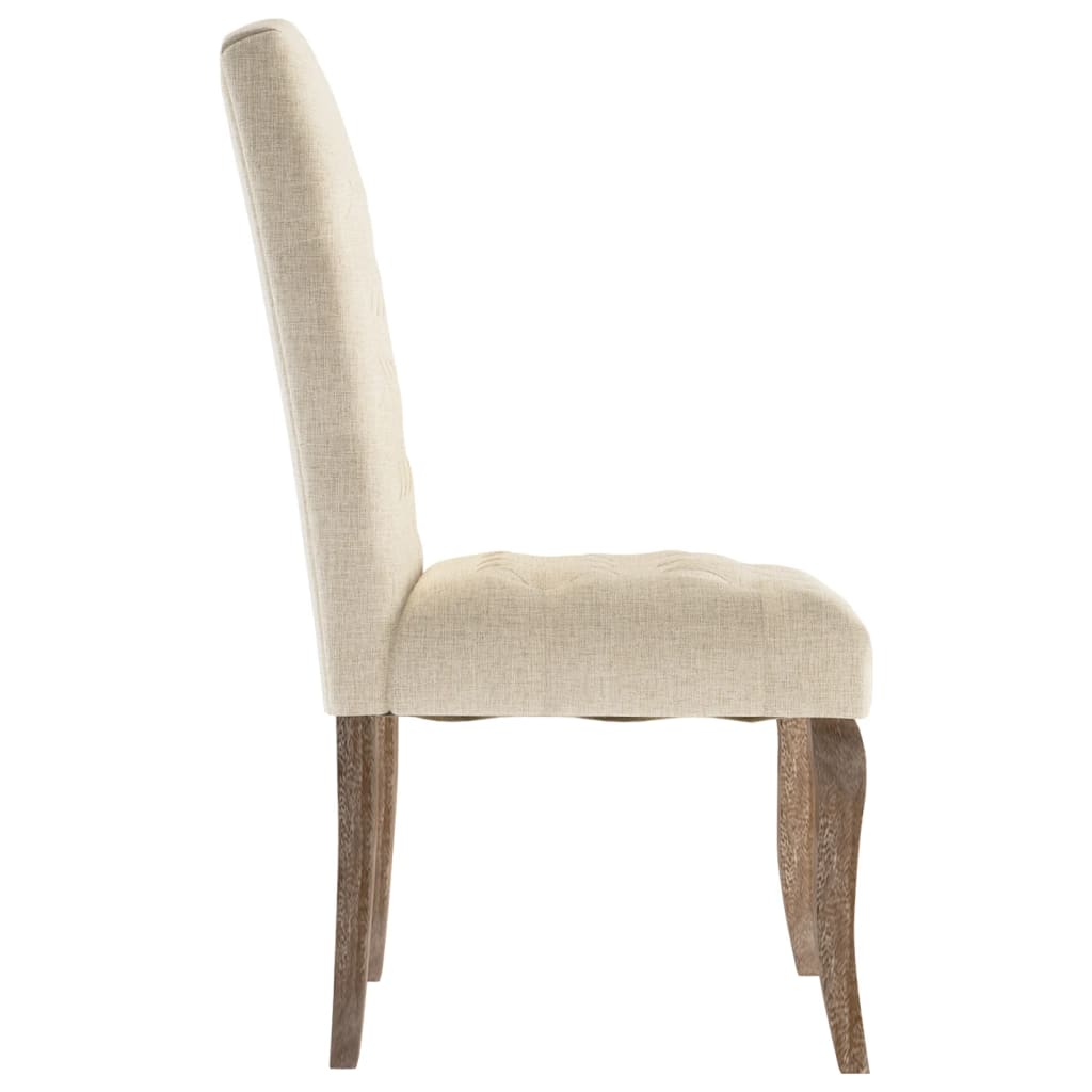 Dining Chairs 4 pcs Beige Linen-Look Fabric