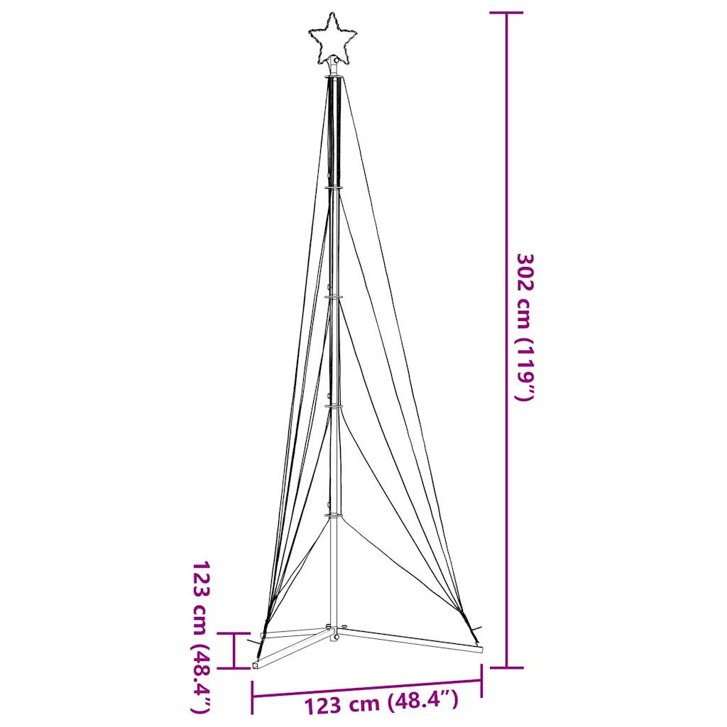 Christmas Tree Light 525 LEDs  White 302 cm