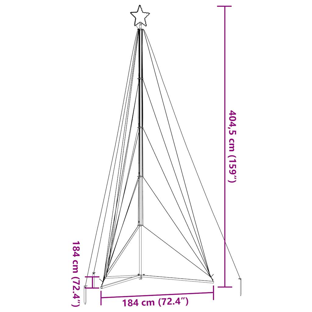 Christmas Tree Light 615 LEDs White 404.5 cm