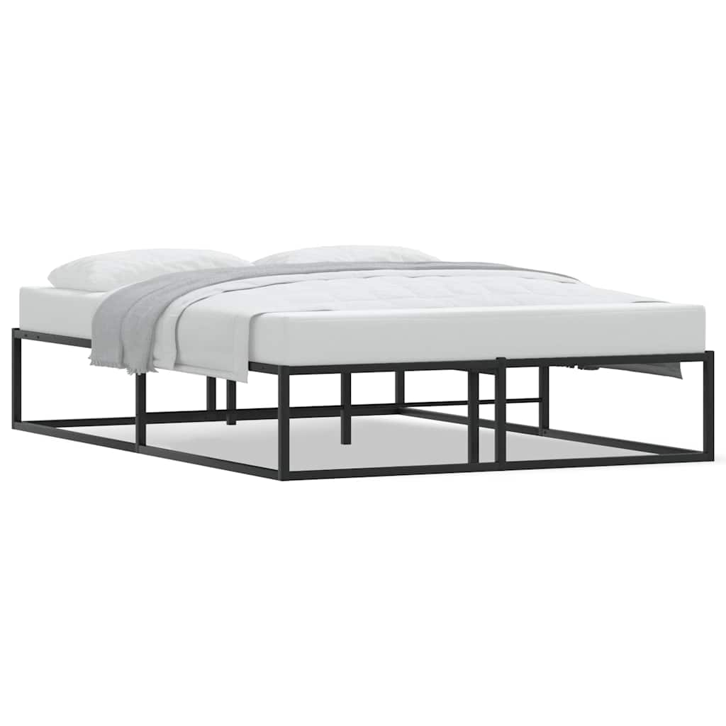 Bed Frame without Mattress Black Double Metal