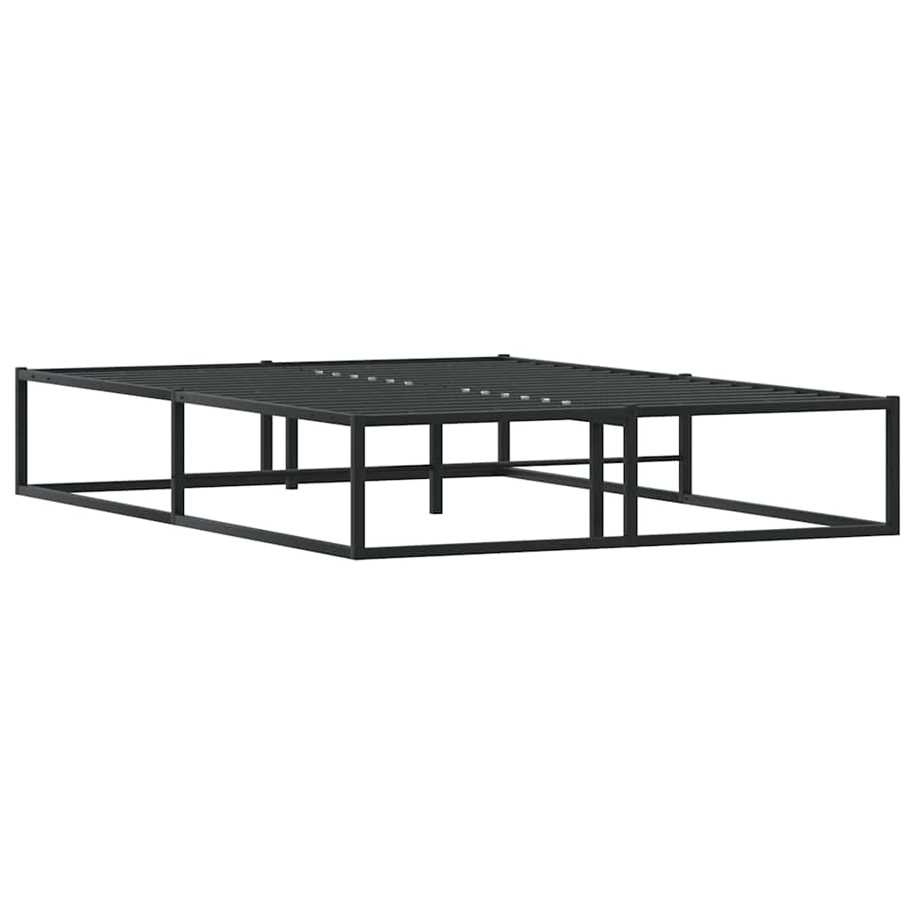 Bed Frame without Mattress Black Double Metal