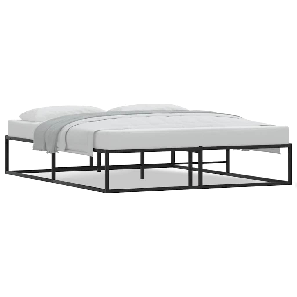 Bed Frame without Mattress White Queen Metal