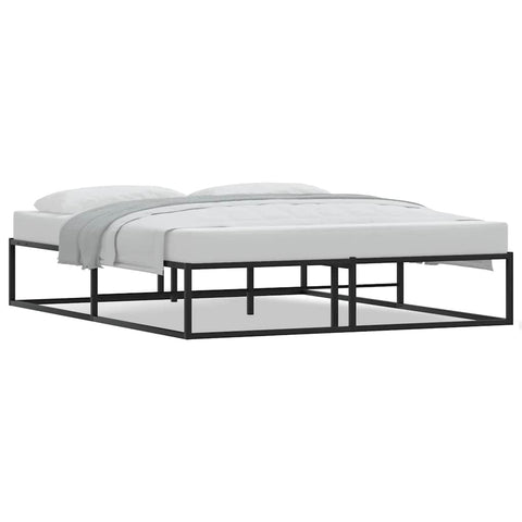 Bed Frame without Mattress Black Queen Metal