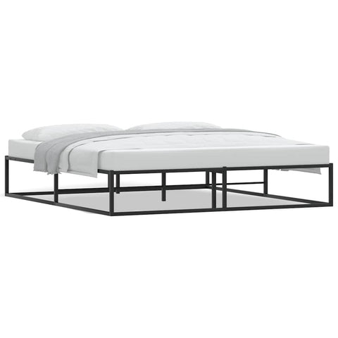 Bed Frame without Mattress Black King Metal