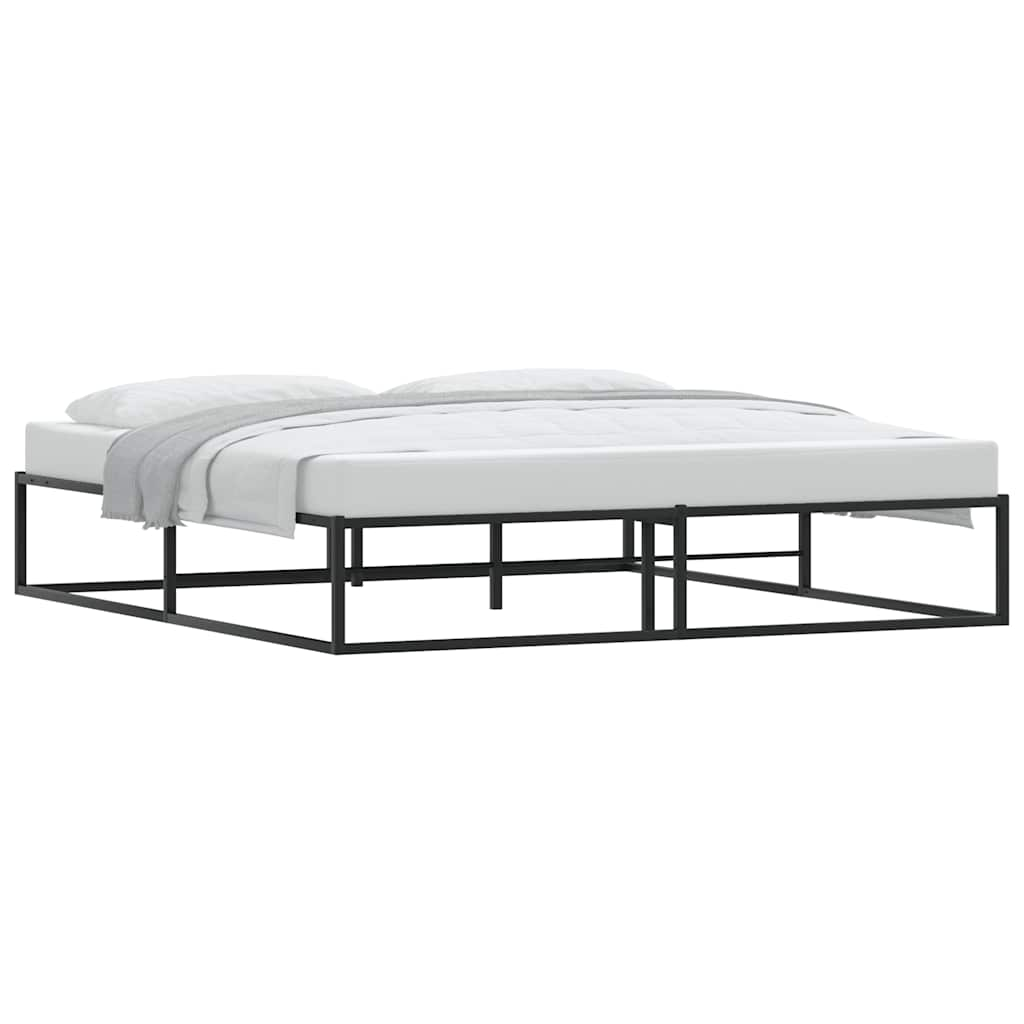 Bed Frame without Mattress Black King Metal