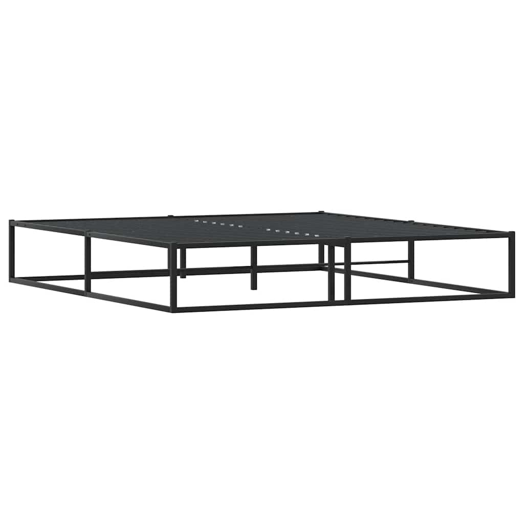 Bed Frame without Mattress Black King Metal