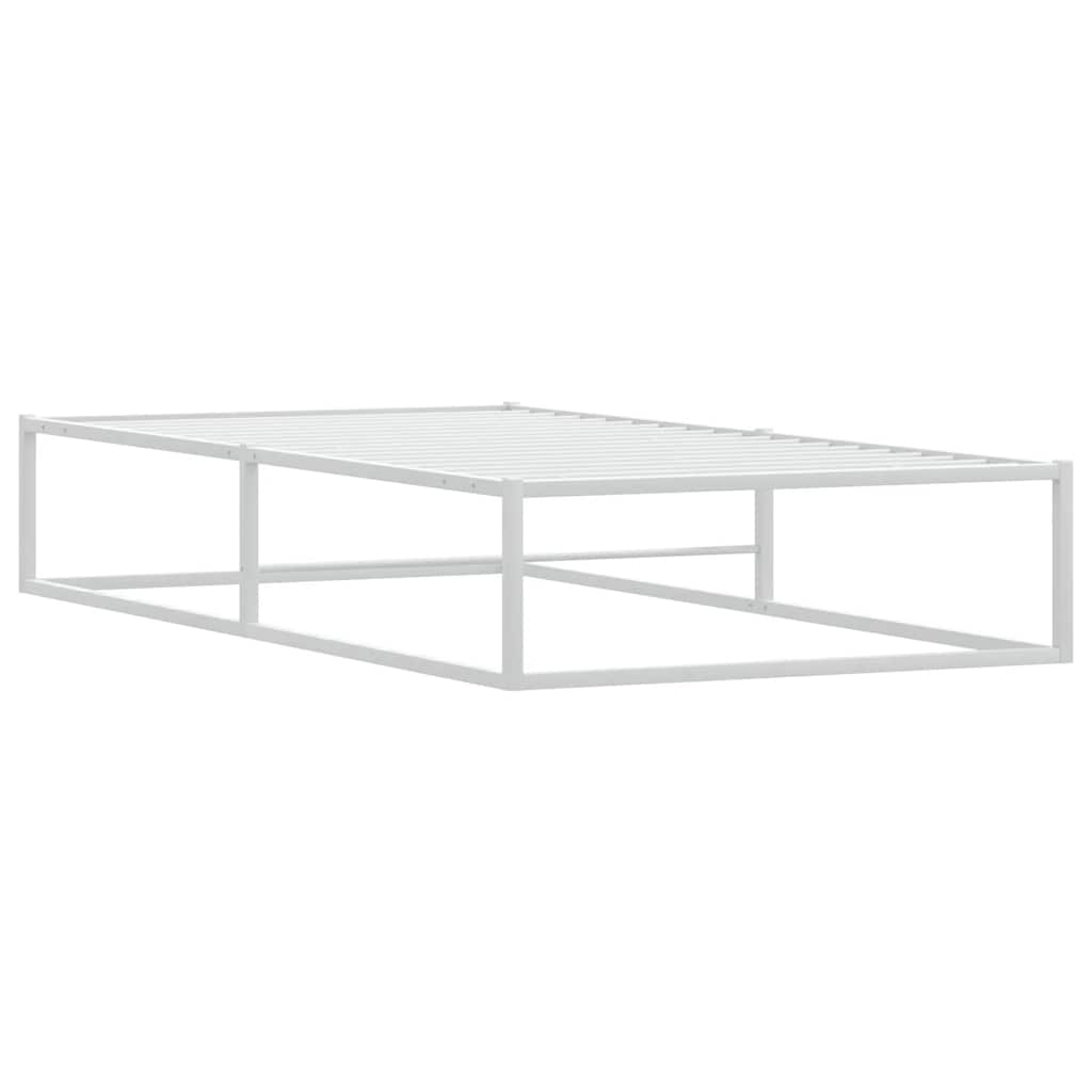 Bed Frame without Mattress White Single Metal