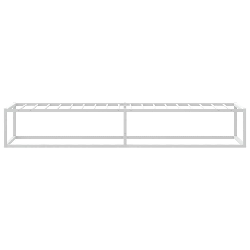 Bed Frame without Mattress White Single Metal