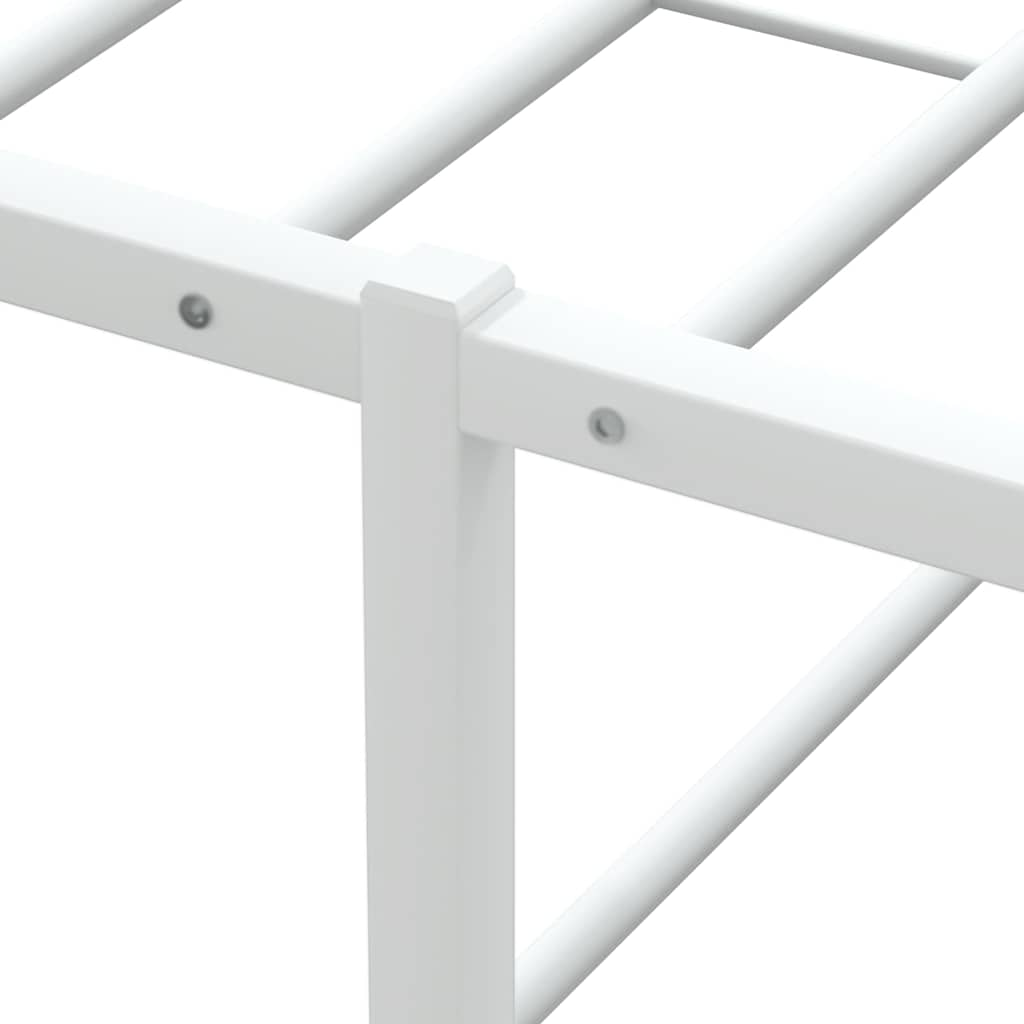 Bed Frame without Mattress White Single Metal