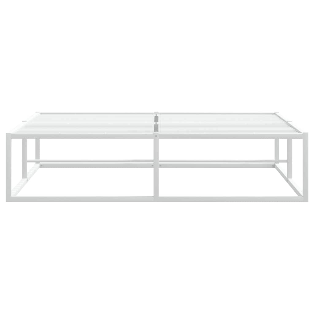 Bed Frame without Mattress White Double Metal