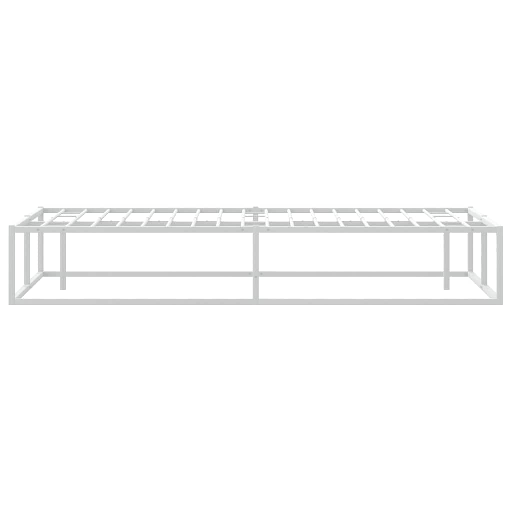 Bed Frame without Mattress White Queen Metal