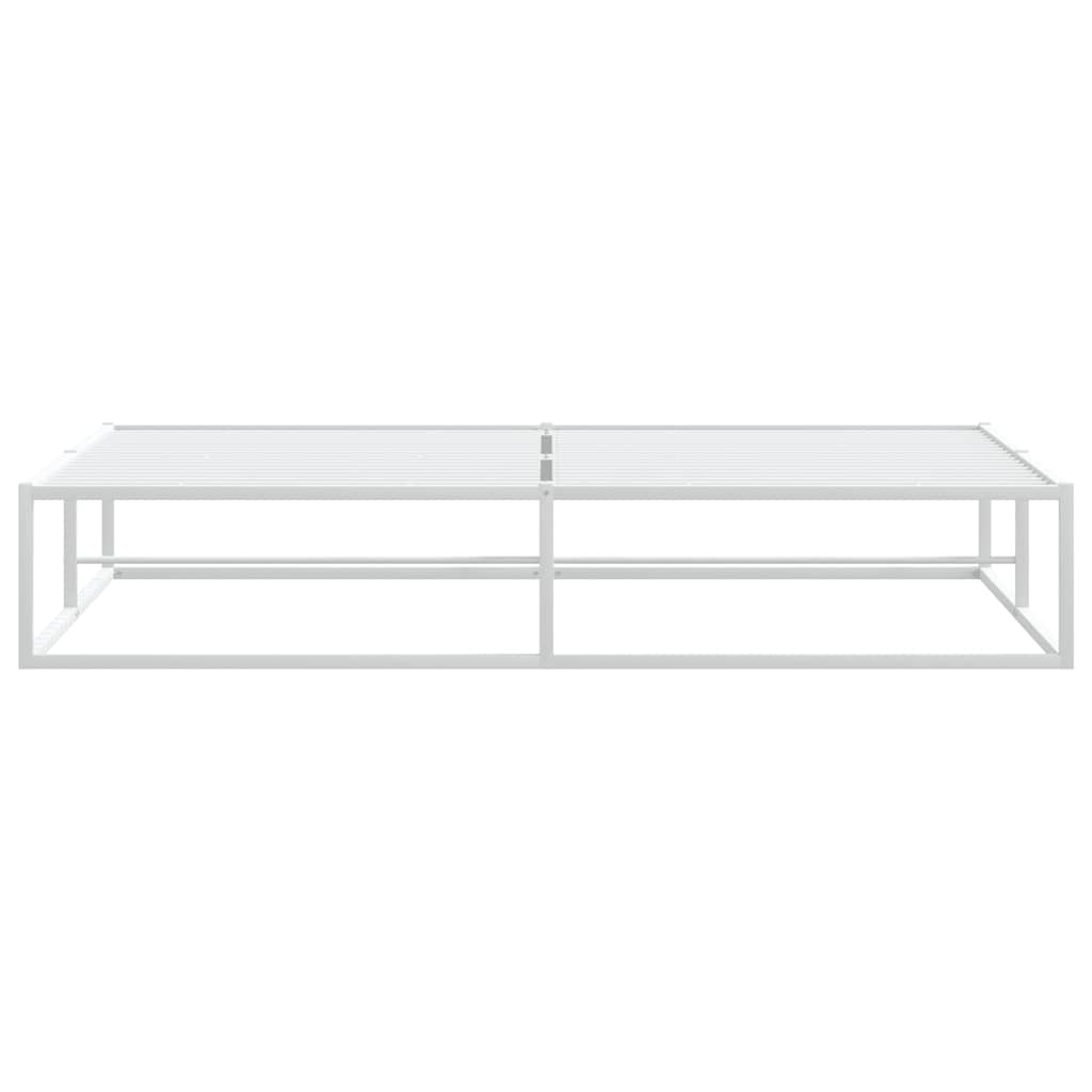 Bed Frame without Mattress White King Metal