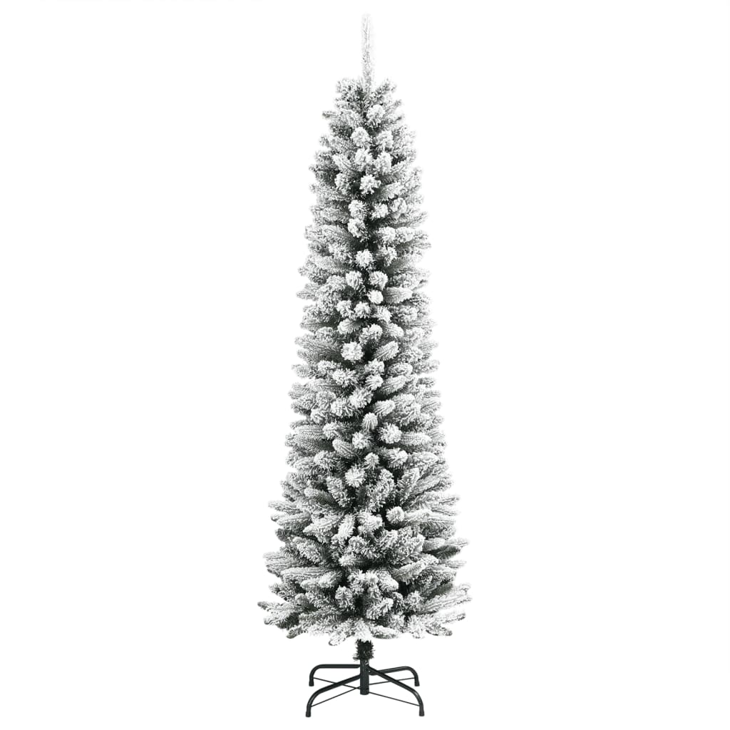 Elegance Artificial Slim Christmas Tree with Flocked Snow