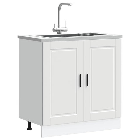 Sink Base CabinetÂ  Porto White Engineered Wood