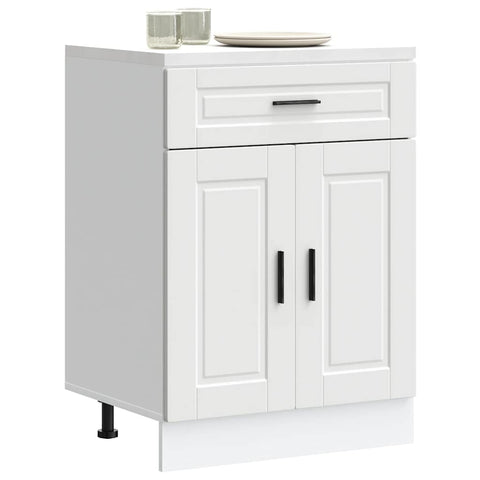 Kitchen Base Cabinet Porto White Engineered Wood - Stylish