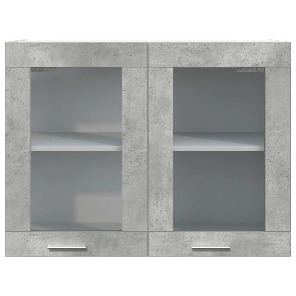 Hanging Glass Cabinet Concrete Grey - Sleek & Functional - Comfy & Chic