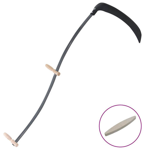 Scythe 145 cm with Grinding Stone Maintain Perfect Cuts in Fields, Gardens, & Lawns