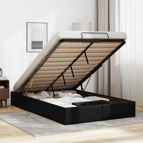 Ottoman Storage Bed Frame without Mattress Black King Single