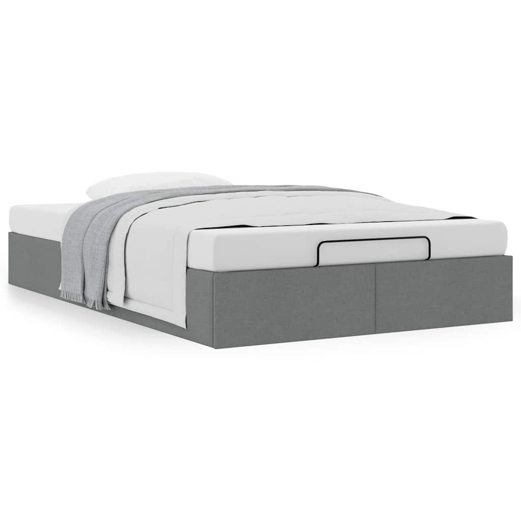 Ottoman Bed Frame without Mattress Dark Grey King Single Fabric