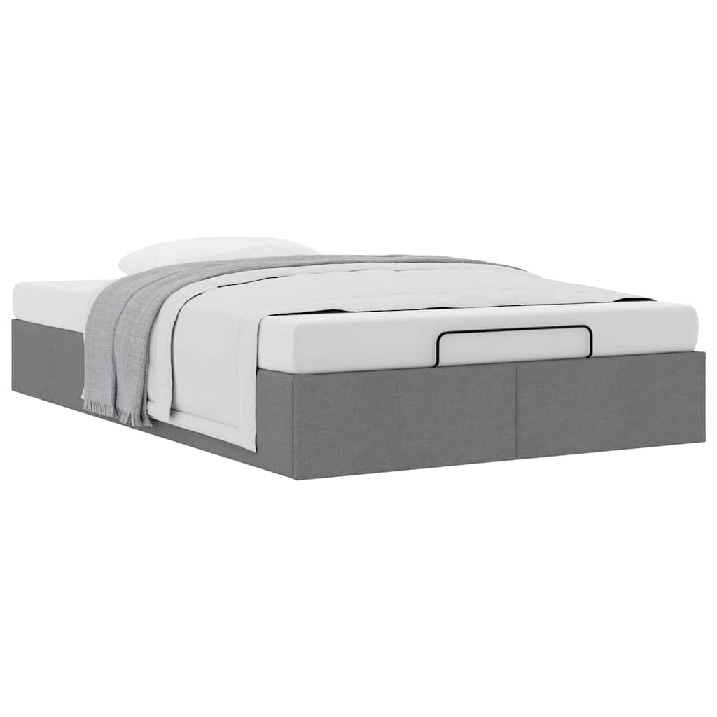 Ottoman Bed Frame without Mattress Dark Grey King Single Fabric