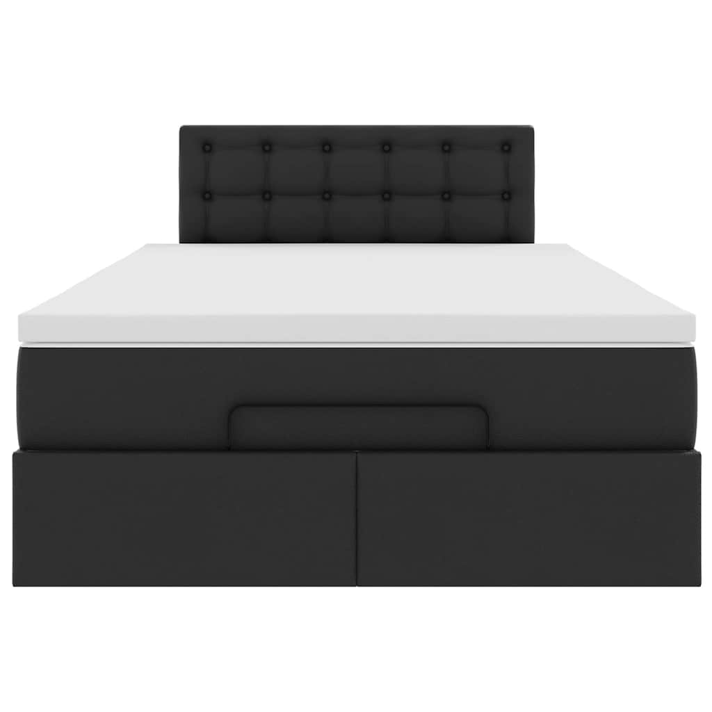 Ottoman Bed with Mattress Black King Single