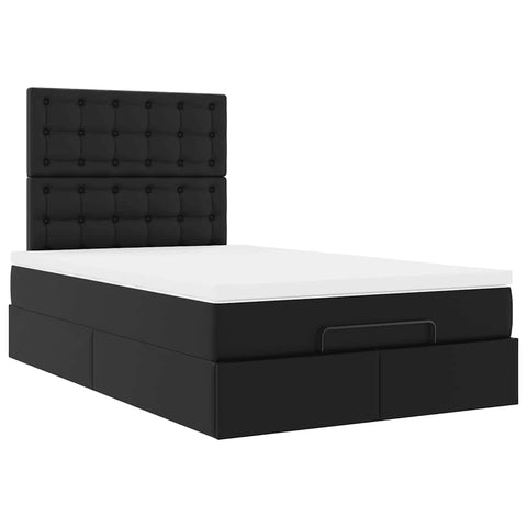 Ottoman Bed with Mattress Black - King Single