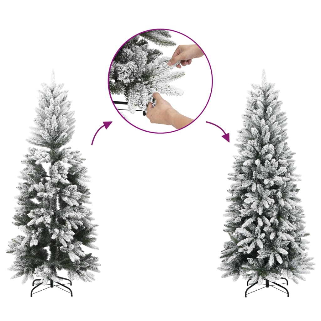 Artificial Christmas Tree with 300 LEDs and Flocked Snow